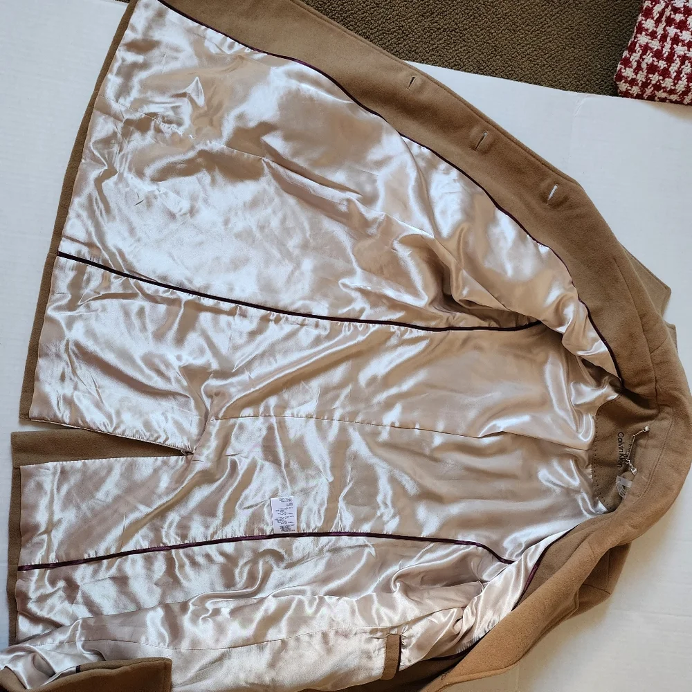 CALVIN KLEIN women's camel wool-cashmere coat 10P - Picture 3 of 12